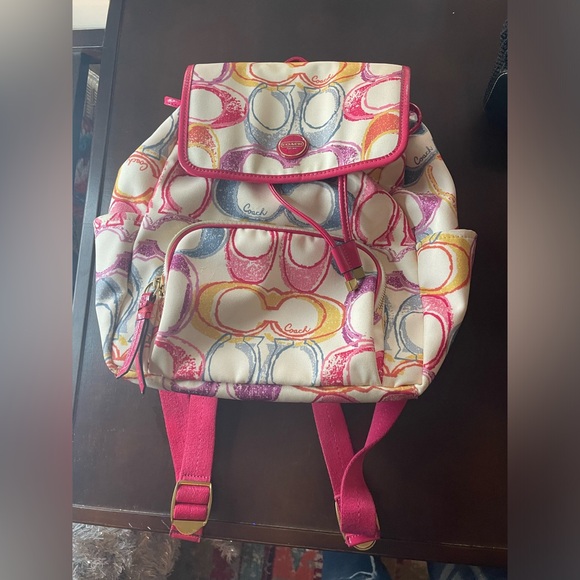 Coach Poppy Scribble Backpack - Picture 1 of 8